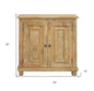 34" Light Brown Solid Wood Sideboard with Two Doors