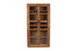 42" Brown Solid Wood And Glass Bar Cabinet With Four Shelves