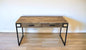 60" Natural and Black Solid Wood Writing Desk With Two Drawers