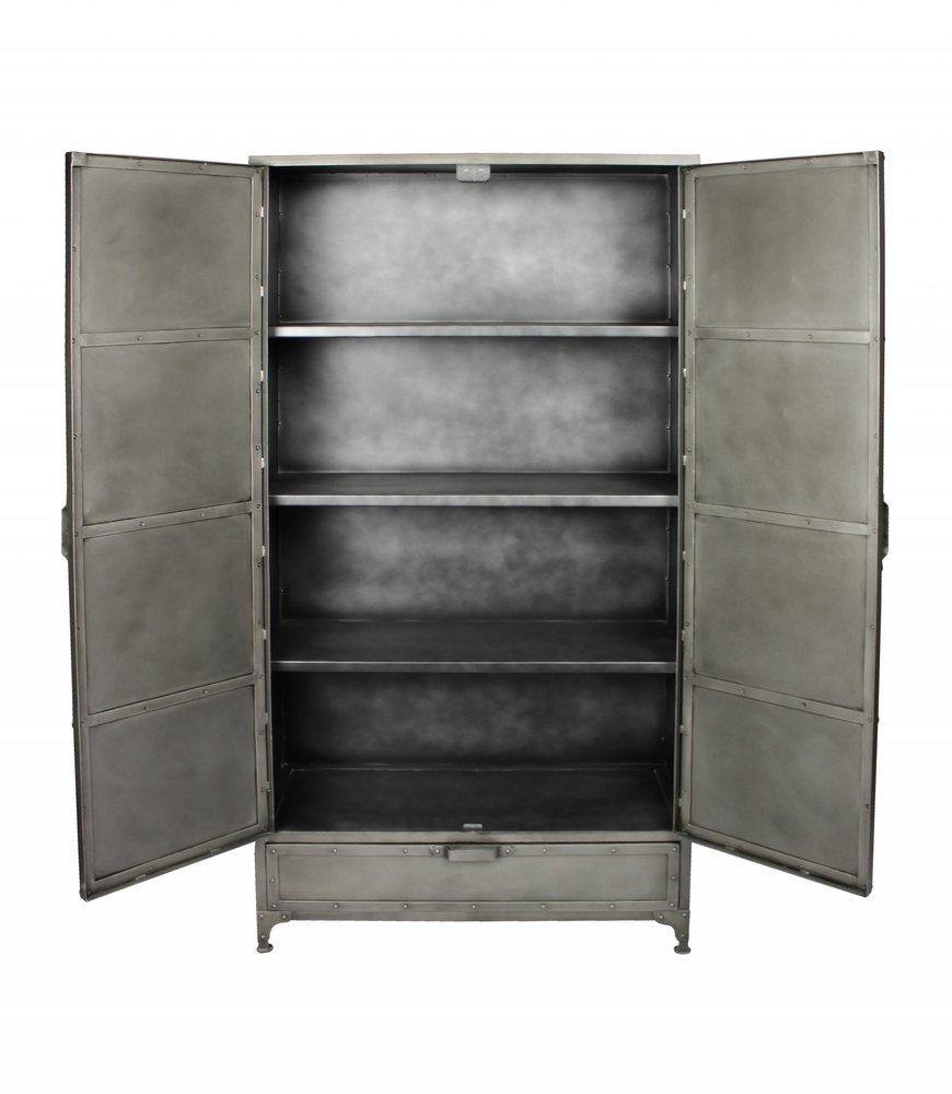 Cómoda de hierro plateado de 36" con cajones