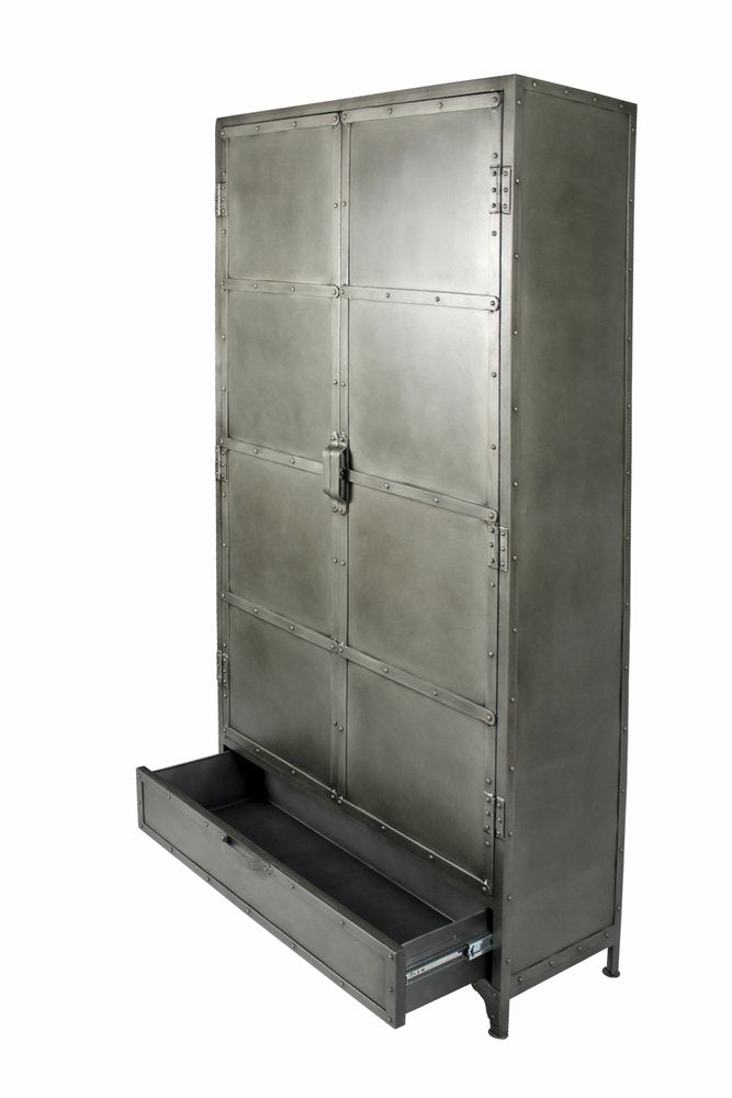 Cómoda de hierro plateado de 36" con cajones