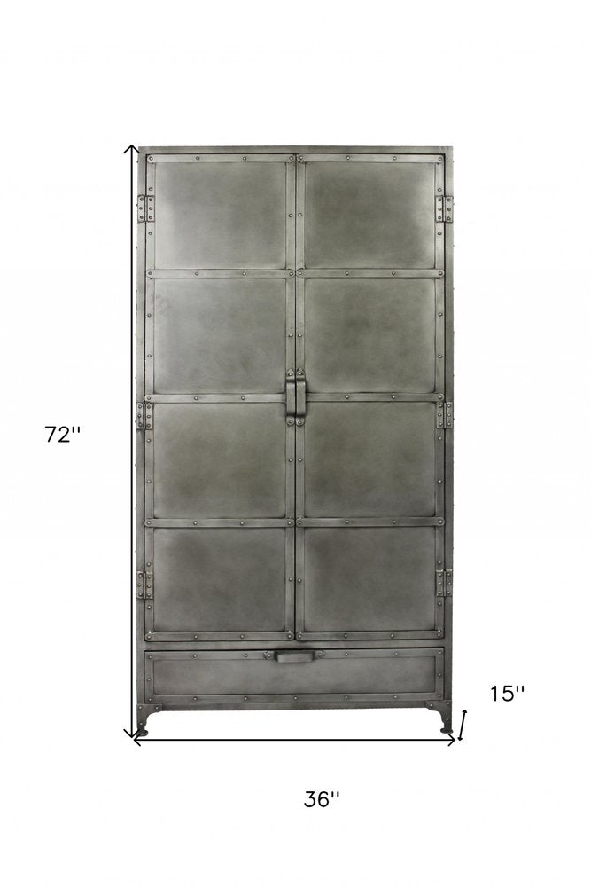 Cómoda de hierro plateado de 36" con cajones