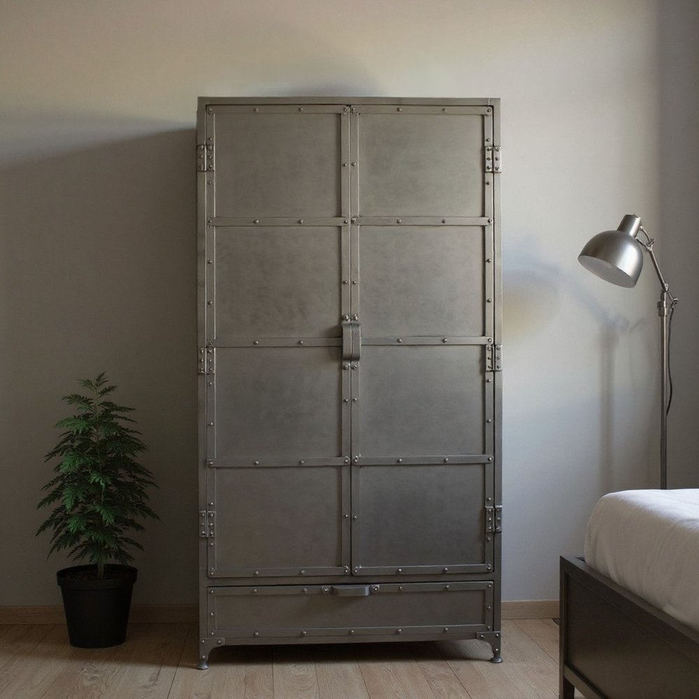 Cómoda de hierro plateado de 36" con cajones