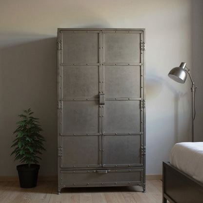 Cómoda de hierro plateado de 36" con cajones