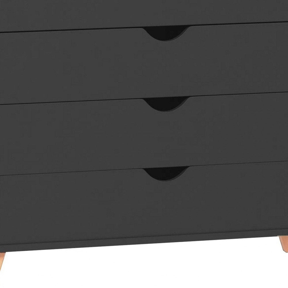 Cómoda de 35" con cuatro cajones en madera natural y negra