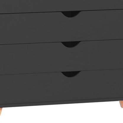 Cómoda de 35" con cuatro cajones en madera natural y negra