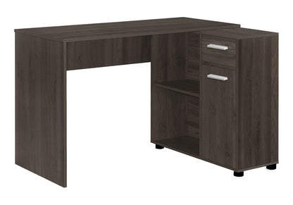 Escritorio para computadora en forma de L de madera marrón de 46"