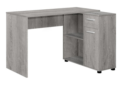 Escritorio para computadora en forma de L de madera gris de 46"