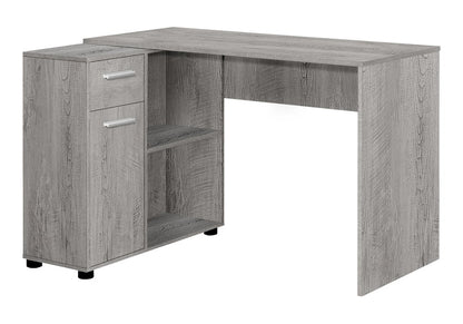 Escritorio para computadora en forma de L de madera gris de 46"