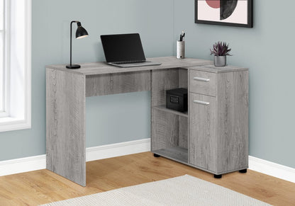 Escritorio para computadora en forma de L de madera gris de 46"