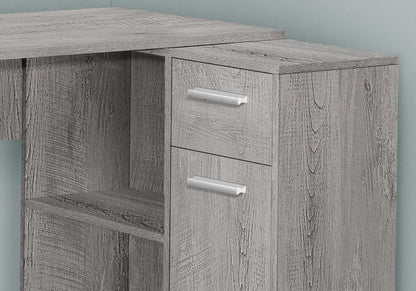 Escritorio para computadora en forma de L de madera gris de 46"