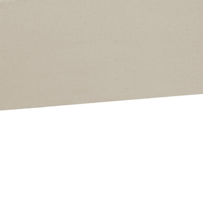 Beige Linen Blend Upholstered Arched Full Headboard With Nail Head Trim