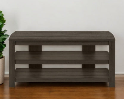 42" Brown Wood Open Shelving TV Stand