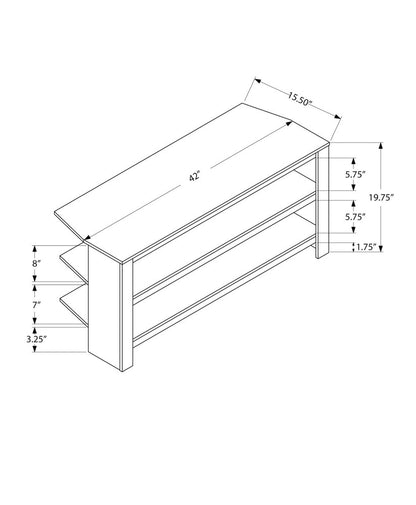 42" Brown Wood Open Shelving TV Stand