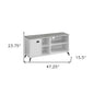 47" Gray And White Wood Enclosed and Open Storage TV Stand