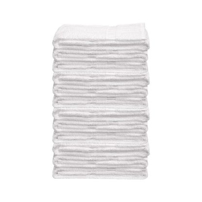 Set of Twelve White Cotton 15" X 25" Hand Towel Set