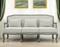 76" Cream Linen Sofa With Brown Legs