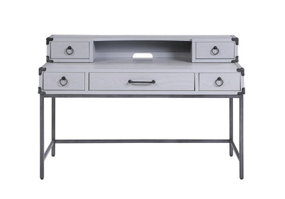Escritorio de madera gris de 54" con cinco cajones