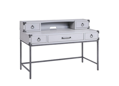 Escritorio de madera gris de 54" con cinco cajones