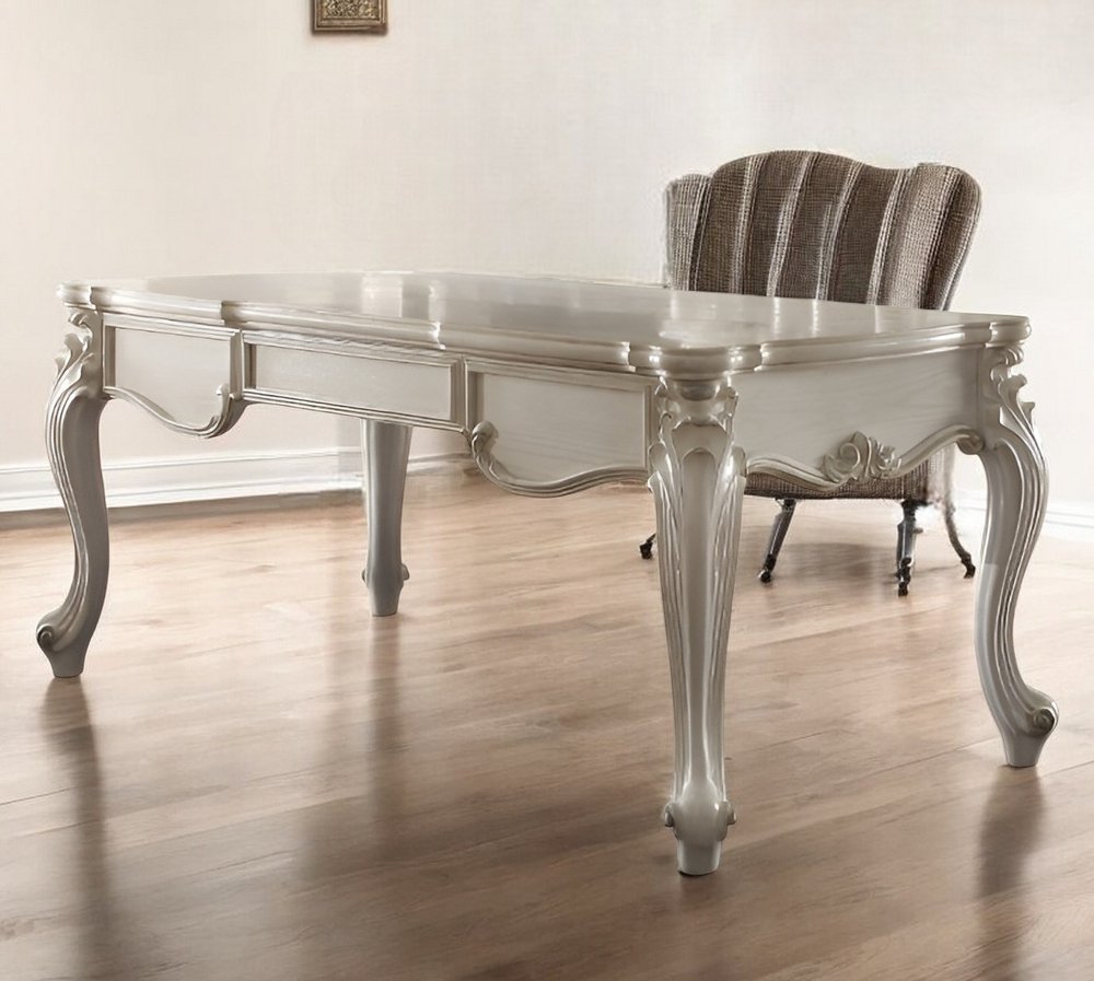 Escritorio ejecutivo de madera blanca de 72" con tres cajones