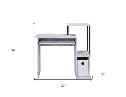Escritorio de computadora blanco antiguo de 37"