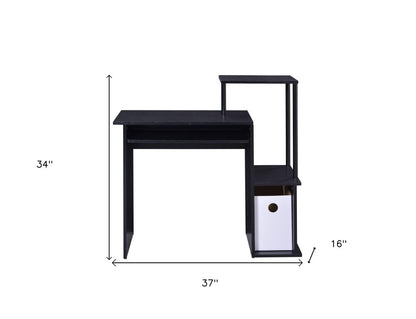 Escritorio de computadora negro de 37"
