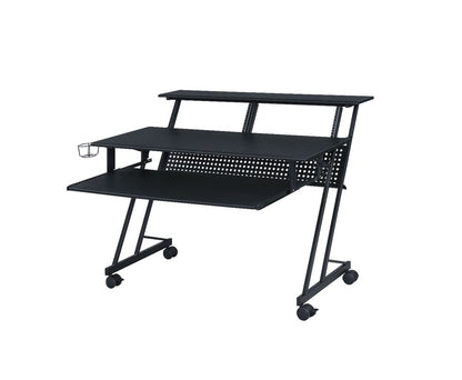 Escritorio para computadora con ruedas de 47" de madera y metal negro