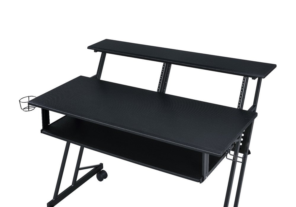 Escritorio para computadora con ruedas de 47" de madera y metal negro