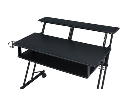 Escritorio para computadora con ruedas de 47" de madera y metal negro