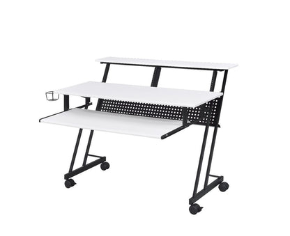 Escritorio para computadora blanco y negro de 47"