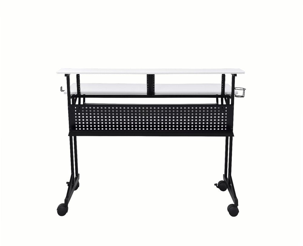 Escritorio para computadora blanco y negro de 47"