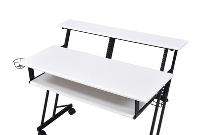 Escritorio para computadora blanco y negro de 47"