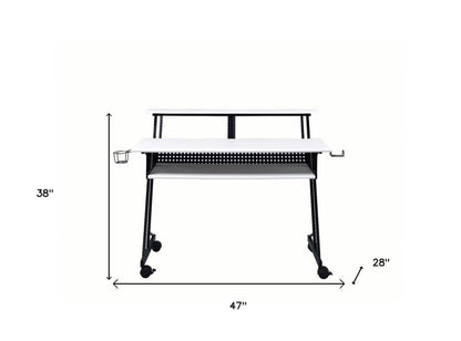 Escritorio para computadora blanco y negro de 47"