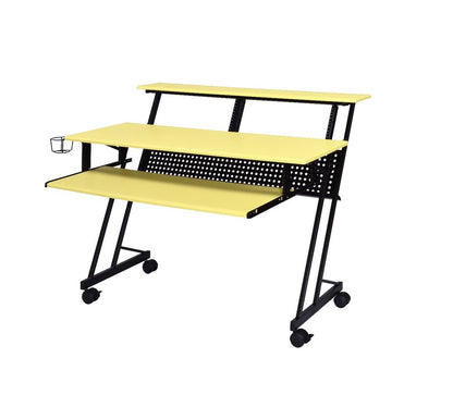 Escritorio para computadora amarillo y negro de 47"