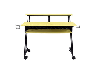 Escritorio para computadora amarillo y negro de 47"
