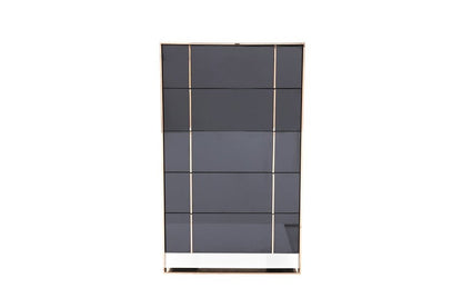 Cómoda de 29" en bronce cepillado y negro
