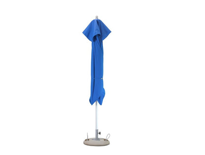 Sombrilla cuadrada de poliéster azul de 2,44 m para patio