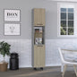 82" Gray And Oak Wood Pantry Or Storage Closet