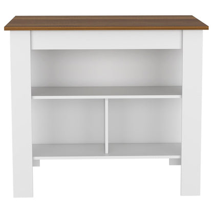 35" X 41" Brown And White Stainless Steel and Wood Counter And Utility Cabinet Utility Sink