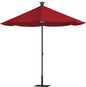 9' Red Sunbrella Octagonal Lighted Market Patio Umbrella with USB and Solar Power