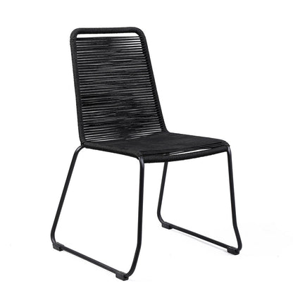 Juego de comedor de cinco piezas de madera maciza marrón y negra con cuatro sillas