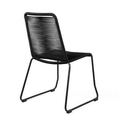 Juego de comedor de cinco piezas de madera maciza marrón y negra con cuatro sillas