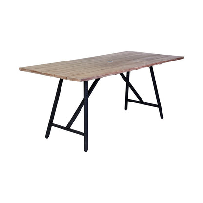 Juego de comedor de cinco piezas de madera maciza marrón y negra con cuatro sillas