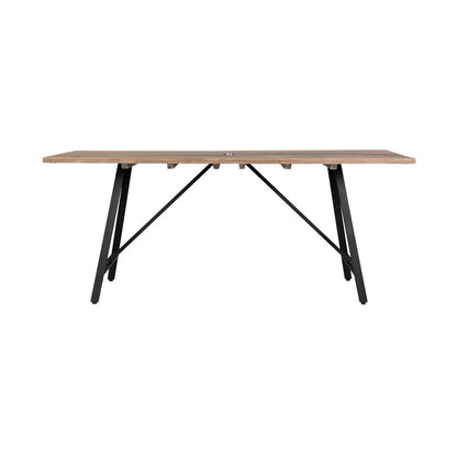 Juego de comedor de cinco piezas de madera maciza marrón y negra con cuatro sillas