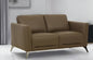 Loveseat de cuero marrón y plateado de 59"