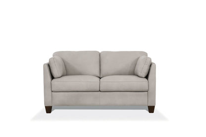 Loveseat de cuero blanco roto y marrón de 59"