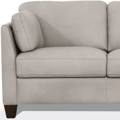Loveseat de cuero blanco roto y marrón de 59"