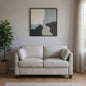 Loveseat de cuero blanco roto y marrón de 59"