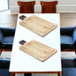 Juego de dos tablas de queso de madera maciza marrón