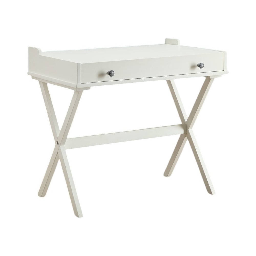 Escritorio abatible de madera blanca envejecida de 34"